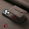 thumbnail image 2 of for iPhone 16 Pro Compatible Magsafe Magnetic 2 in 1 Detachable Wallet Case,for Women Men,PU Leather RFID Blocking Flip Kickstand Credit Slots Classic Phone Case For iPhone 16 Pro,Brown, 2 of 9