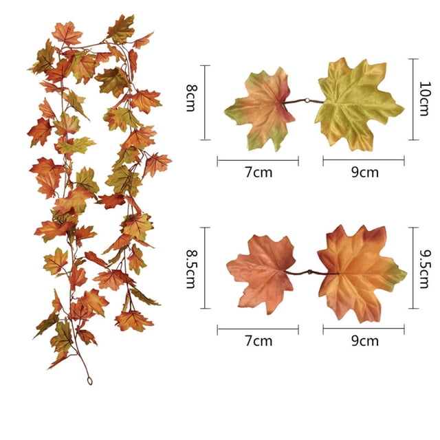 AKEGAMN Fall Decor Festival Simulation Maple Leaf Rattan Decoration Christmas Party Wall Hanging Maple Leaf Rattan