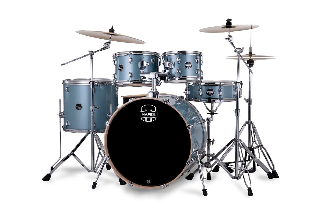 Mapex VE5295FTC Venus Rock Kit Complete, 22" Bass Drum, Aqua Blue Sparkle