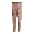 thumbnail image 6 of QLEICOM Womens Slacks Women's Relaxed Fit Straight Leg Pants Fashion Summer Loose Cotton And Linen Pocket Solid Trousers Pants Work Cargo Casual Pants Wide Leg Pants Relaxed Fit Trousers Pink M, 6 of 6