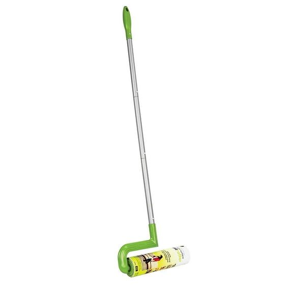Smart Design Floor Lint Roller w/ Ergonomic Handle - Aluminum Tubes - 25 Adhesive Sheets - for Cleaning, Carpet, Car, Clothing, & Pet Hair (Extends 12.5-42 Inch) [Green]