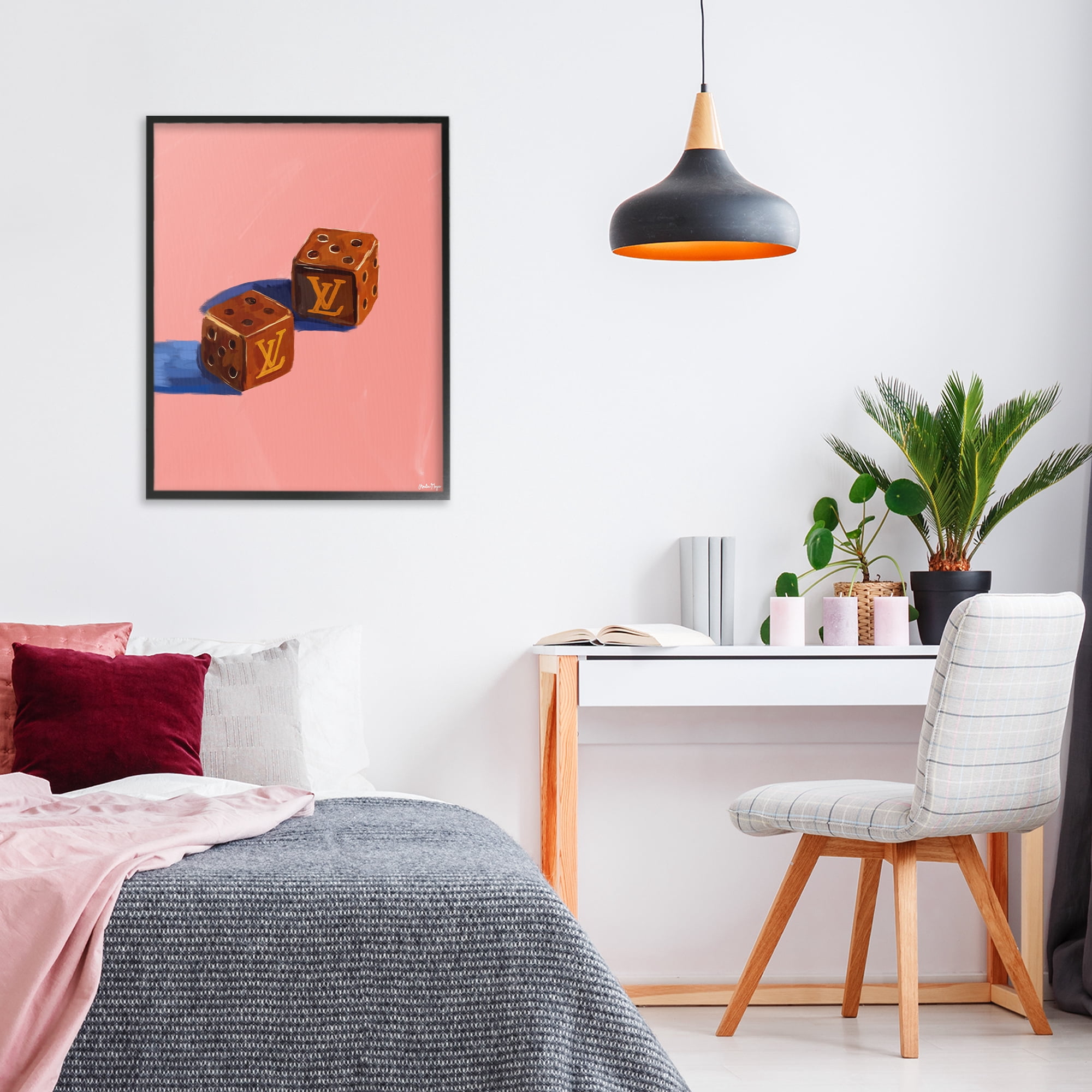 Stupell Industries Fashion Brand Dice Black Framed Giclee Art, design by Amelia Noyes