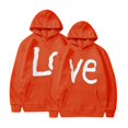thumbnail image 2 of Women's Valentine Hoodie with Pocket Funny Graphic Print Long Sleeve Fleece Lind Warm Pullover Drawstring Sweatshirts(Orange,XL), 2 of 5