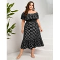 thumbnail image 5 of Yesfashion Women Plus Size Off Shoulder Maxi Dress Ruffle Flowy Casual Summer Boho Long Dresses, 5 of 8