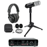 Rockville R-TRACK 2x2 Studio USB Recording Interface+RCM01 Mic+Stand+Headphones