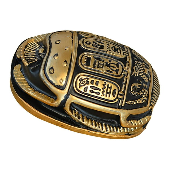 Ancient Scarab Ornament Hieroglyphics Resin Statue Craft Sculpture for Tabletop Decor Collectible Gift , 7x5x2.5cm