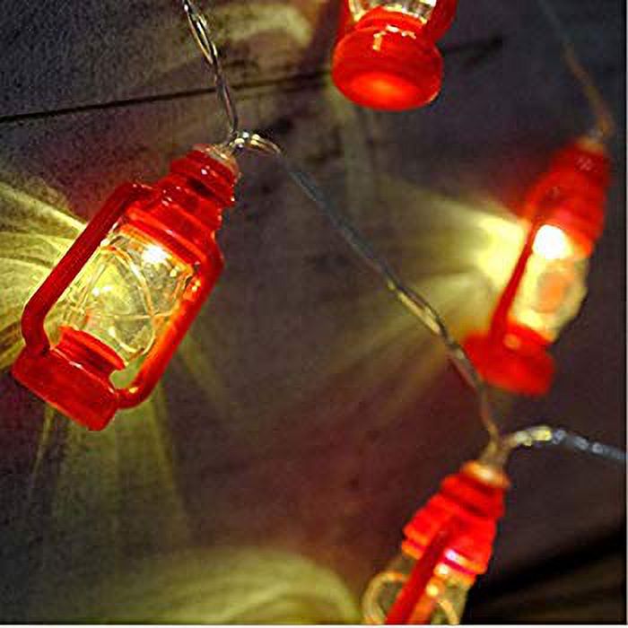 20 LEDs 3M/10ft Mini Retro Red Kerosene Lantern String Lights, Battery Powered Fairy String Lights For For Christmas Decoration ,House,Room,Home Decoration.(Warm White) - image 4 of 4