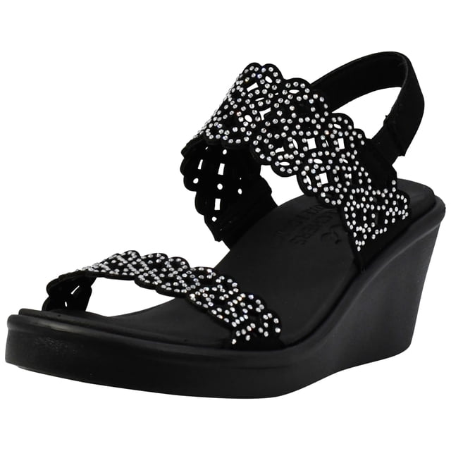 Sandalia Skechers Cali para Mujer Rumble On con Cuña Negra Talla 11 US