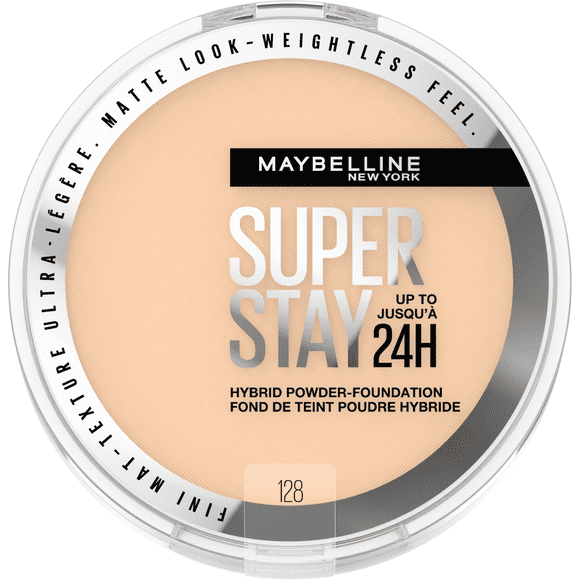 Fond de teint poudre hybride jusqu’à 24 h Super Stay de Maybelline New York, Hydrofuge, Végétalien, Matifiant, 128 ,6 g