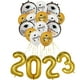 thumbnail image 2 of Globos confeti de graduación de 12 pulgadas - globos de helio en blanco y negro para decoraciones de fiestas de graduación, fondo de foto temática 2023, 2 of 2