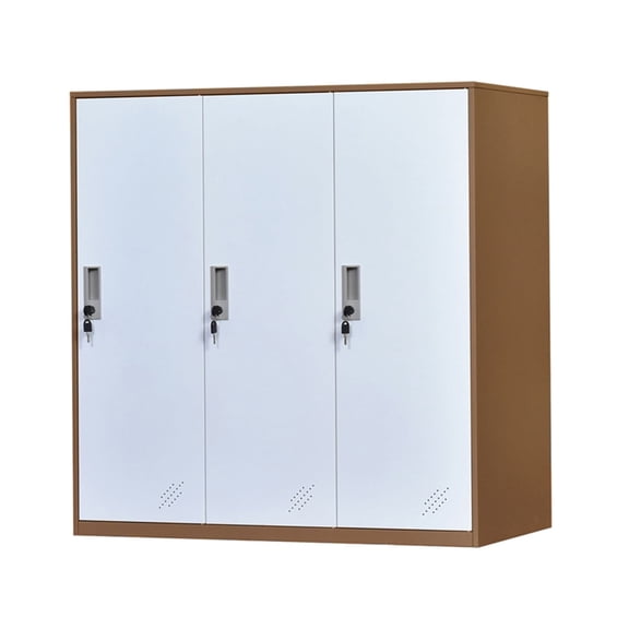 MECOLOR Small Office Metal Cabinet Locker with 3 Layer Each Door Storage for Cloth PC and Shoes,Changing Room Locker