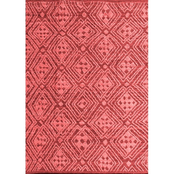 Ahgly Company Indoor Rectangle Abstract Red Modern Area Rugs, 3' x 5'