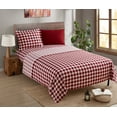 thumbnail image 5 of Nestl Twin Sheets Sets, 3 Piece 1800 Series Deep Pocket Twin Bedding, Soft Microfiber Kids Bedding Set, Checker Red, 5 of 5