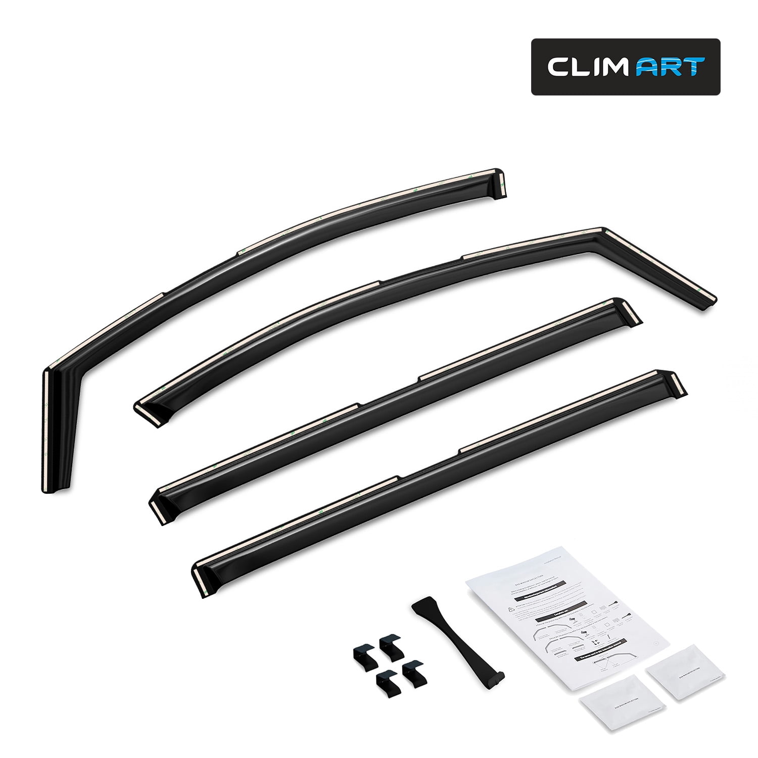 CLIM ART in-Channel Incredibly Durable Rain Guards for Chrysler Pacifica 2017-2026, Original Window Deflectors, Vent Window Visors, Vent Deflector, 4 pcs. - 617486