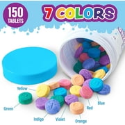 Tub Works Bath Color Fizzies, 150 Count Bath Color Tablets for Kids & Toddlers, 7 Colors, Bath Bombs