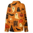 thumbnail image 6 of Halloween Womens Tops Button Down Cute Pumpkin Ghost Bat Womens Blouses Fall Long Sleeve Holiday Tee Top Orange S, 6 of 7