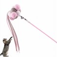 thumbnail image 1 of Juguete para gatos, palo para gatito, Hada, divertido palo para gato, juguete para gato, borla, campana, pluma, divertido palo para gato grande (polvo gris claro), 1 of 4
