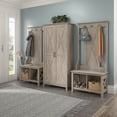 thumbnail image 2 of Bush Furniture Key West 66" Entryway Storage Set with Hall Tree Shoe Bench and Tall Cabinet Washed, 2 of 8