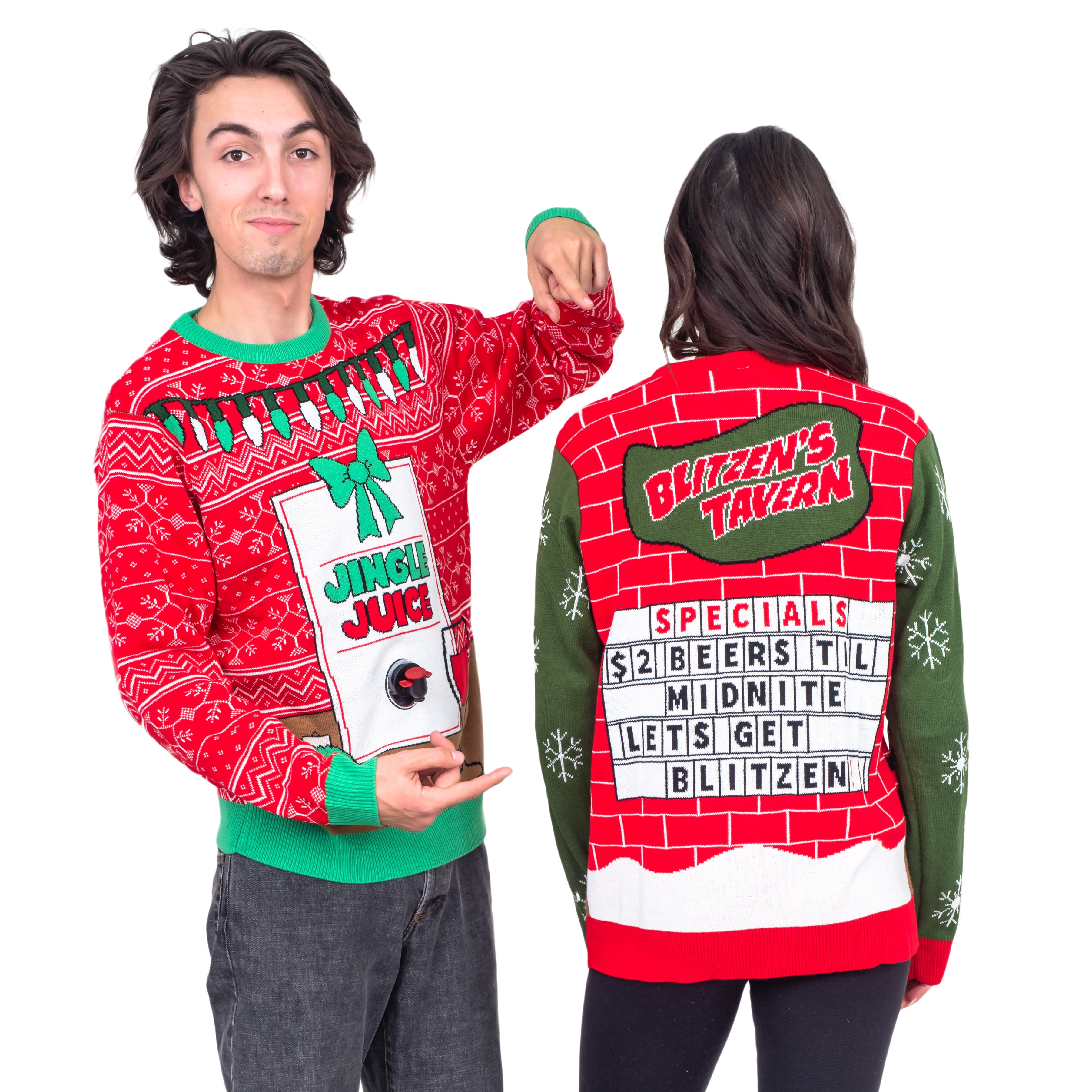 Jingle Juice Beverage Dispenser Funny Ugly Christmas Sweater