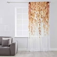 thumbnail image 3 of Orange Eucalyptus Leaves Semi Sheer Curtains Drapes for Living Room,Bedroom,French Doors Window 63 Inches Long,Spring Floral Summer Botanical Rod Pocket Chiffon Curtain Drapery Voile Draperies Panel, 3 of 6