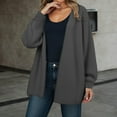 thumbnail image 2 of Ediodpoh Long Cardigans for Women Knit Cardigan Long Sleeve Soft Open Front Cozy Mid Length Sweater Outerwear for Fall Winter Grey, 2 of 5