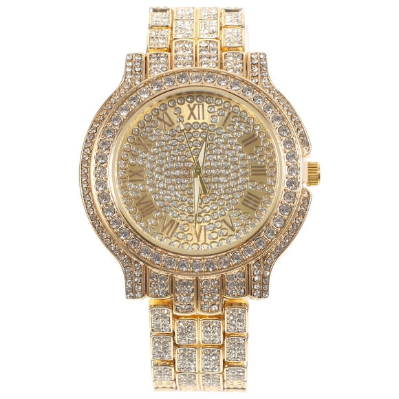 Wrist Watch Fashionable Rhinestone Roman Numeral Quartz Watch Lady Ornament