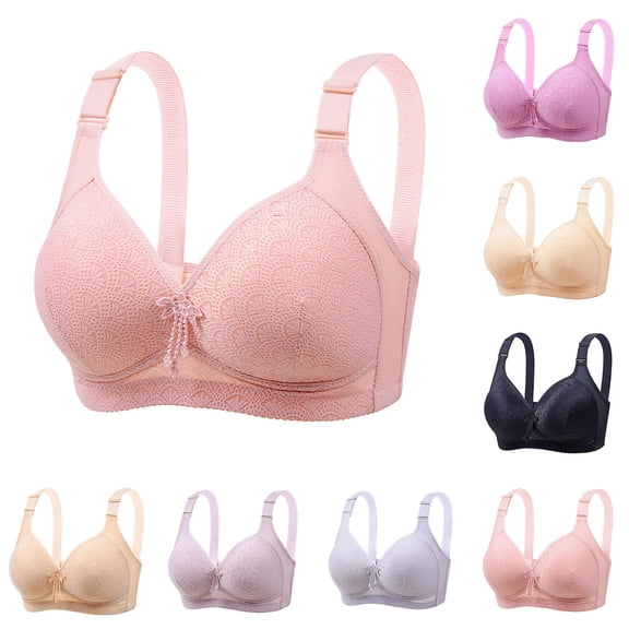 Agkizg Plus Size Womens Bras,T-Shirt Bras for Women Push Up Bras,Embroidery Lace Thin Style Ventilate Large Size Bra Without Steel Rim, Sizes S-3XL