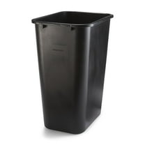 Indoor Trash Can Without Lid, Black Soft Molded Plastic,  Gallon