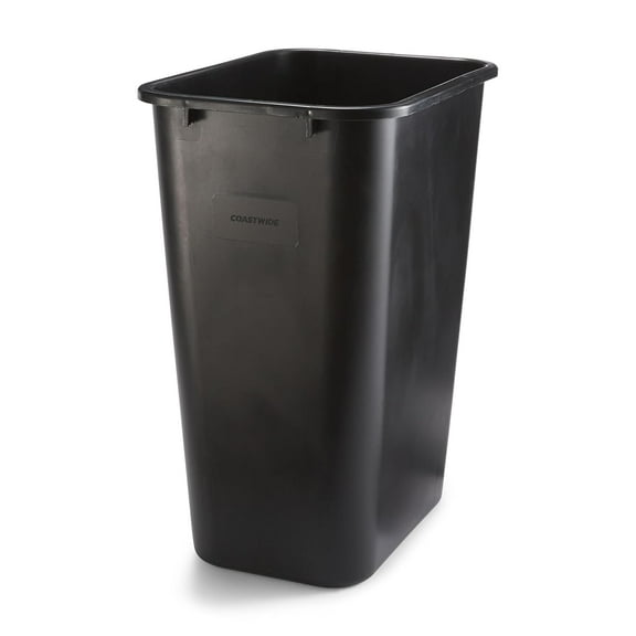 Indoor Trash Can Without Lid, Black Soft Molded Plastic,  Gallon