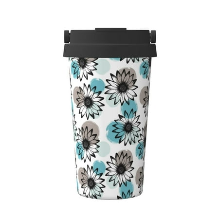 

Ocsxa Watercolor Sunflower Print Carry Insulated Coffee Mug Insulated Tumbler Reusable Insulated Cold Brew Iced Coffee Cup Thermos Gifts for Women Men Him Her