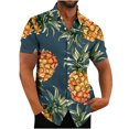thumbnail image 2 of Xysaqa Mens Dress Shirts Tshirts Shirts for Men Hawaiian Shirt Men Big & Tall Funny Pineapple Print Shirts Merns Casual Short Sleeve Button Up T-Shirt Summer Party Beach Tshirt S-5Xl Dress Shirts for, 2 of 4