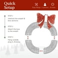 thumbnail image 4 of Best Choice Products 36in Pre-Lit Outdoor Christmas Wreath, LED Metal Holiday Decor w/ 120 Lights, Bow - Silver/Red, 4 of 7