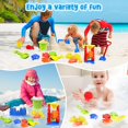 thumbnail image 2 of Beach Toys, 19 PCS Sand Toys Set Kids Sandbox Toys Includes Water Wheel Beach Tool Kit Bucket Watering Can Molds Sand Toys Mesh Bag for Travel, Beach Toys for Kids Ages 4-8, 2 of 9