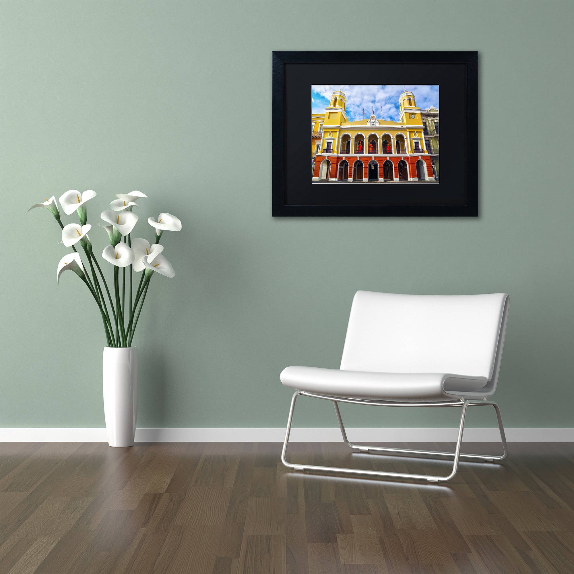 Trademark Fine Art "Alcaldia de San Juan" Canvas Art by CATeyes, Black Matte, Black Frame