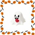 thumbnail image 2 of Halloween Ghost Squishy Toy with Funny Tongue Out Design, 1 Piece, White Soft Rubber, for Desk and Shelf Display, Relaxation Toy, 2 of 3