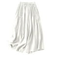 thumbnail image 3 of WRKEKC Women's Plus Size Flowy Ruffled Pants Elastic Waist Solid Color Lightweight for Casual Outings & Travel, 3 of 6