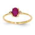thumbnail image 1 of 14K Yellow Gold Diamond & Ruby Birthstone Ring, 1 of 2