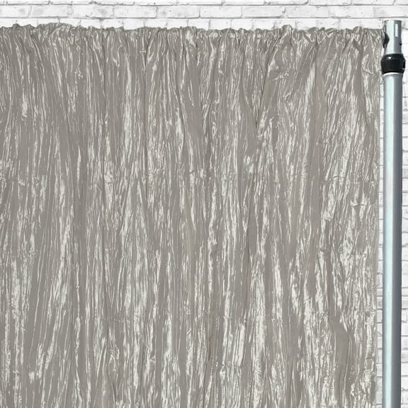 Your Chair Covers - Crinkle Taffeta Drape/Backdrop 8 ft x 97 inches Dark Silver