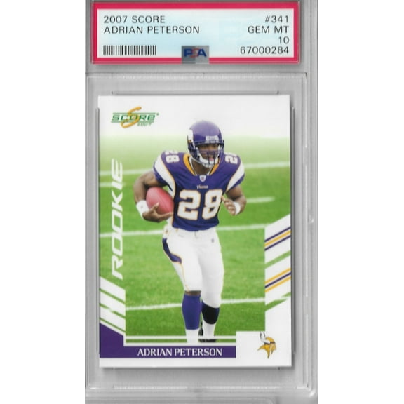 Graded 2007 Score Adrian Peterson #341 Rookie RC Football Card PSA 10 Gem Mint