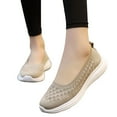 thumbnail image 3 of GEZHEN Women's Shoes Spring And Summer Low Top Mesh Shallow Slip On Mother's Lightweight Lazy Casual Soft Orthopedic Breathable Woven Go Walking Foam Arch Support Hands In Sneakers, 3 of 9