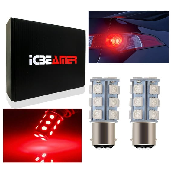 ICBEAMER 2 pcs AMBER RED 18 Led Bulbs For Turn Signal Light 1157 2057 Fast Shipping