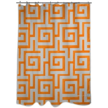 MOD Home Greek Key Orange Shower Curtain