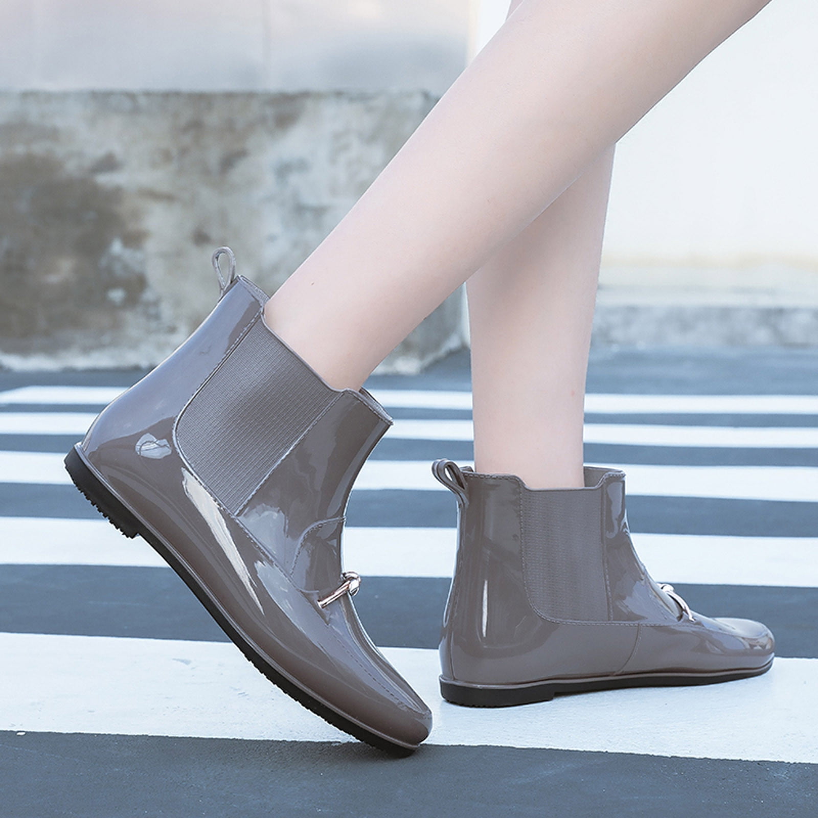 Summer Saving Clearance AXXD Rain Boots,Winter Casual Womens Fall Shoes Ankle-High Mom Chelsea Boots Wide Mid-Calf Boots For Women Boots For Clearence
