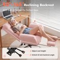 thumbnail image 6 of Genpo Cross Legged Office Chair, Criss Cross Desk Chair with Wheels, Pink Teddy Fleece Big and Tall Reclining Office Chair 500lbs with Foot Rest, Reversible Armrests & Wide Seat, 6 of 6