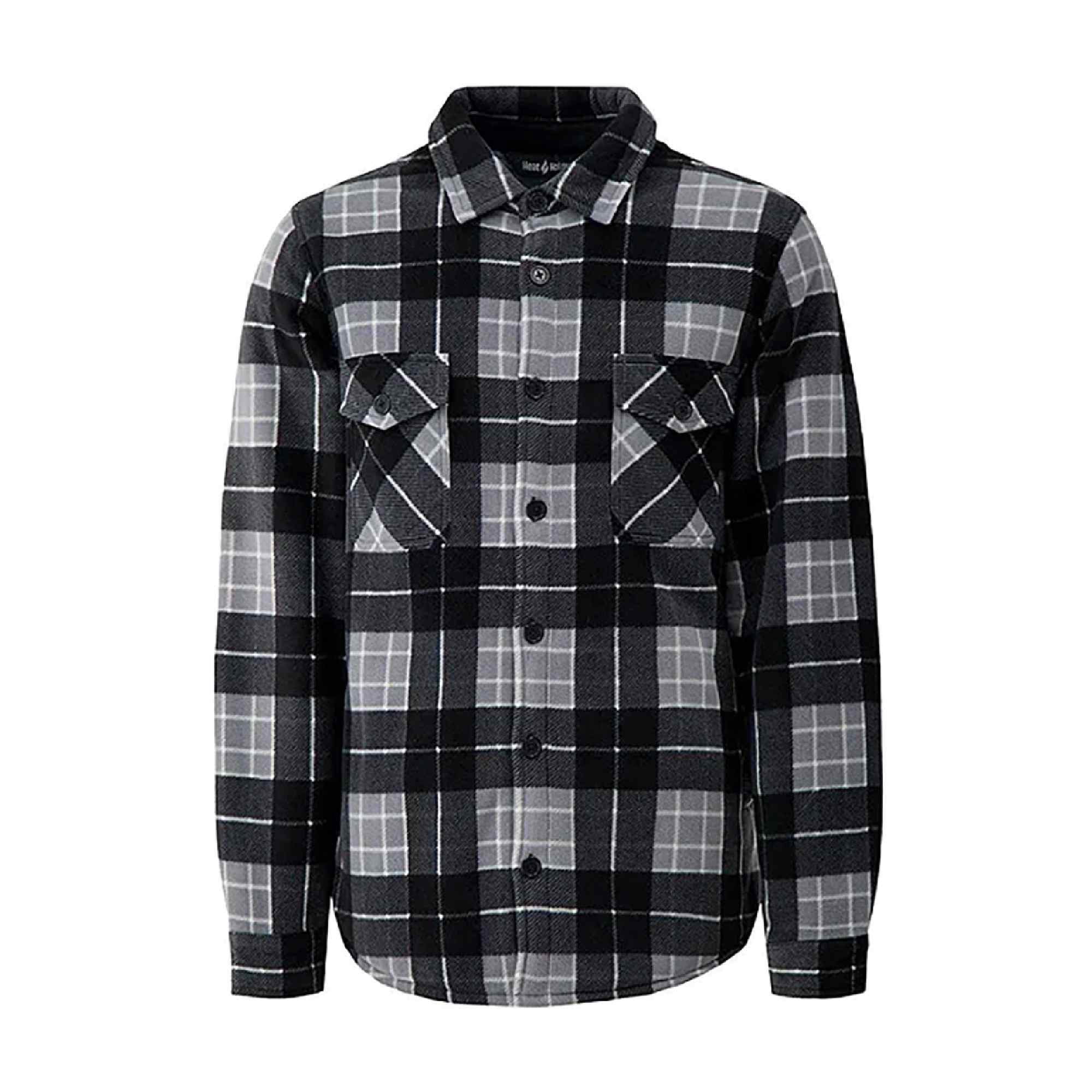 Mens Quilted Plaid Winter Jacket | Heat Holders | Long Sleeve Plaid Shirt | Checkered Pattern