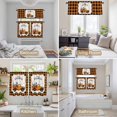 thumbnail image 6 of Halloween Kitchen Curtains Sets for Windows 36 Inch Length, Orange Black Plaid Truck Gnomes Pumpkins Rod Pocket Window Treatments Tier Curtains and Valances Set for Bedroom/Bathroom, 6 of 8