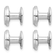 Rhodium Plated Round Shirt Stud