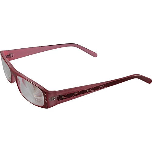 Women's HighPowered Reading Glasses Red and Pink Frame and Matching