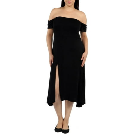 - Women's Plus Star Sweep Off Shoulder Dress