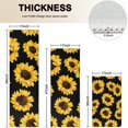 thumbnail image 4 of Black Sunflower Pattern Kitchen Rugs Sets Of 3,Kitchen Runner Rugs Non Skid Washable,Decorative Kitchen Floor Mats for Kitchen,Sink,Laundry,17"x30"+ 17"x47" + 17"x59", 4 of 6